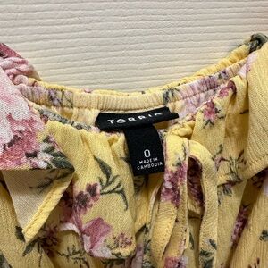 Torrid Yellow Floral Blouse